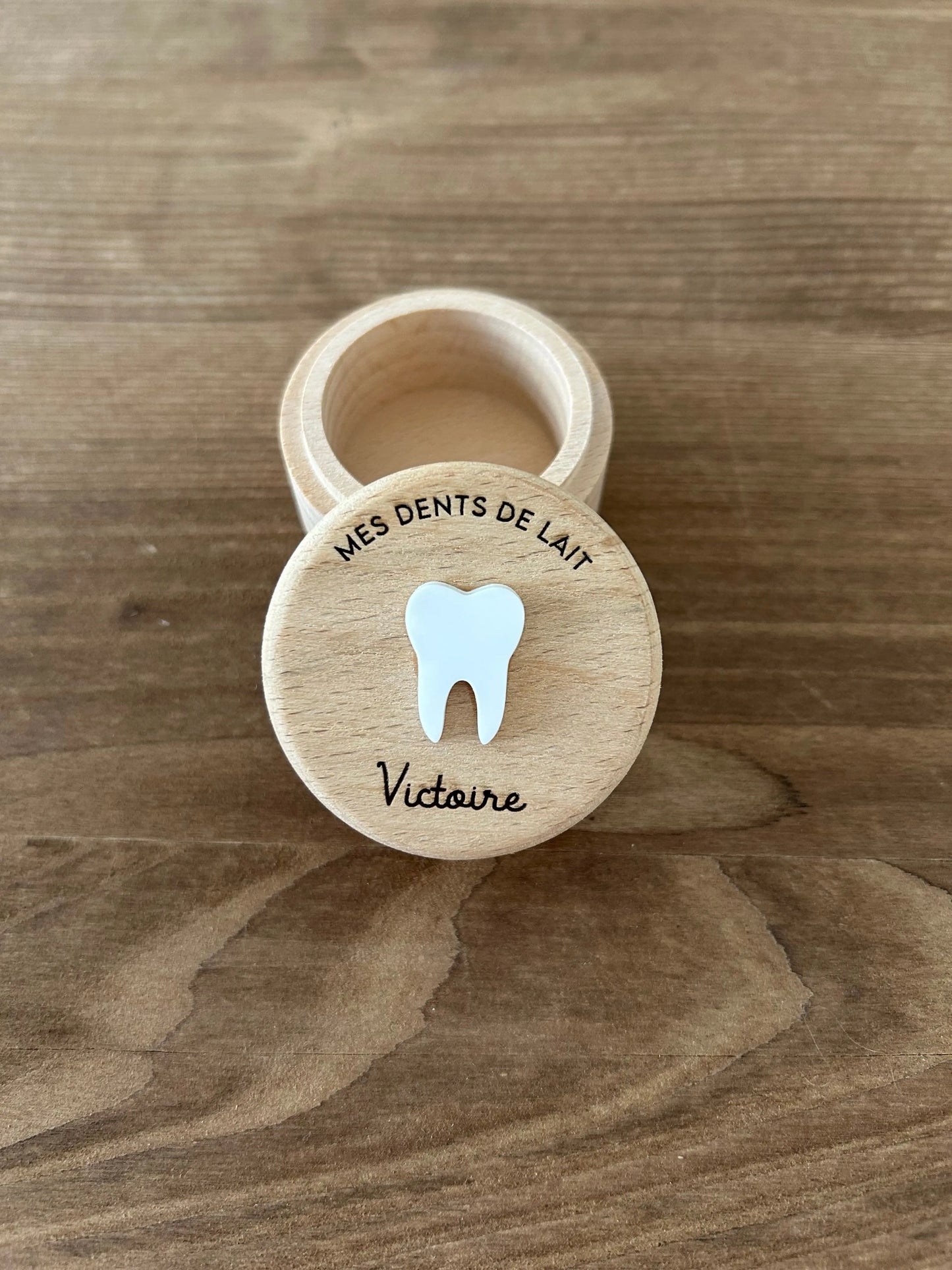 Boîte à Dents de Lait en Bois Personnalisée - Gravure Prénom - Cadeau Naissance Original - Rangement Dents de Bébé Atelier MFK