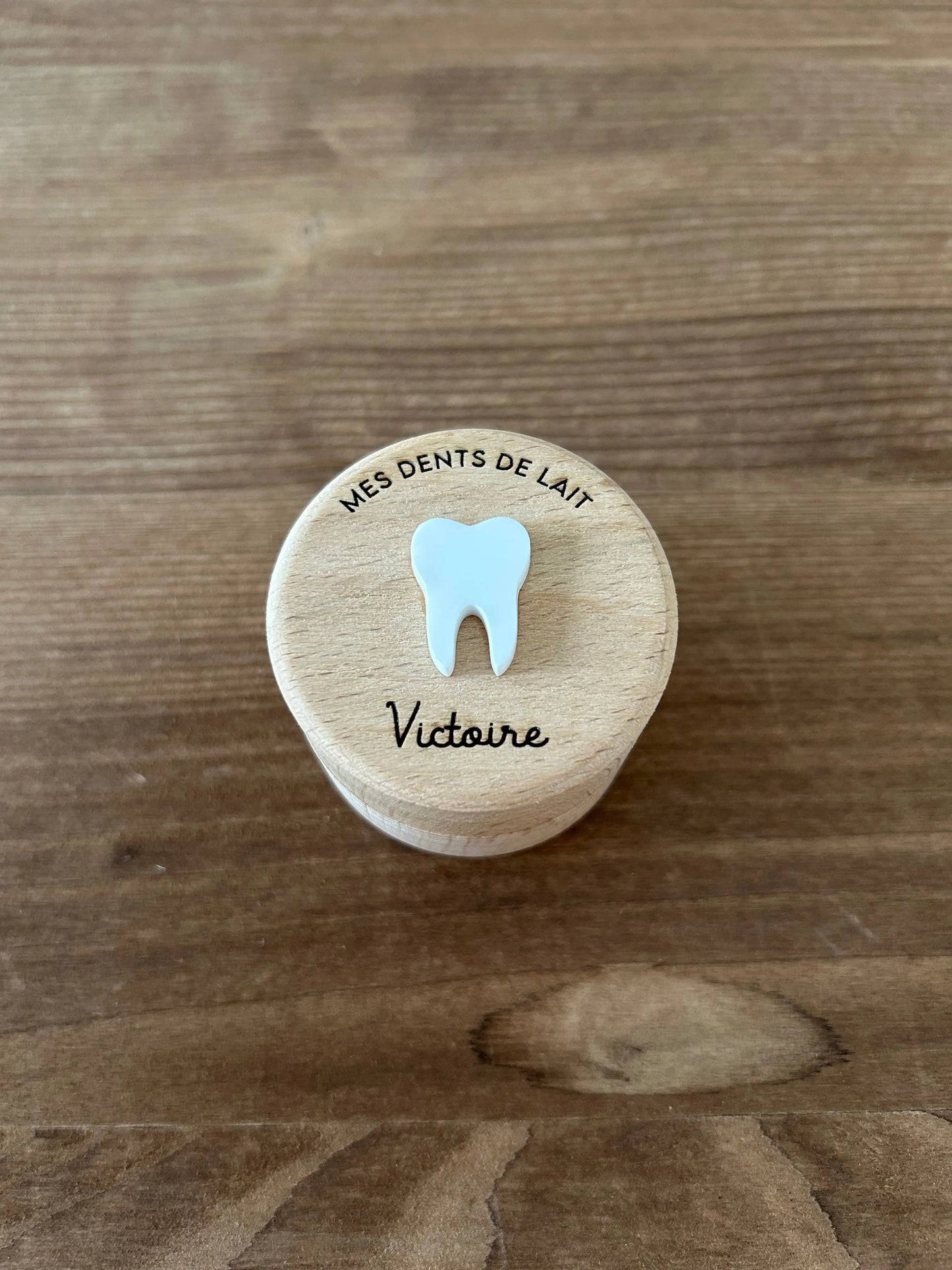 Boîte à Dents de Lait en Bois Personnalisée - Gravure Prénom - Cadeau Naissance Original - Rangement Dents de Bébé Atelier MFK