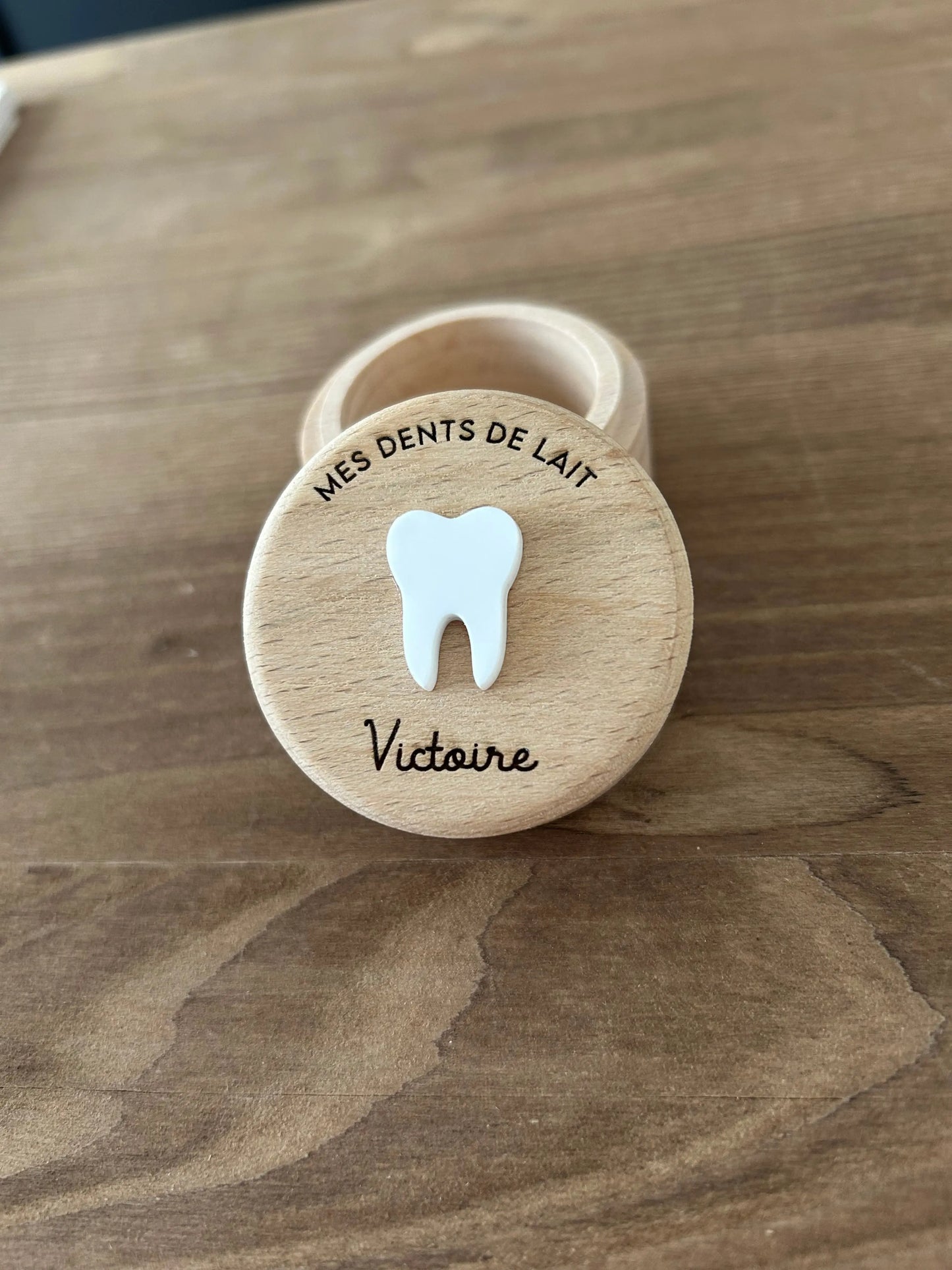 Boîte à Dents de Lait en Bois Personnalisée - Gravure Prénom - Cadeau Naissance Original - Rangement Dents de Bébé Atelier MFK