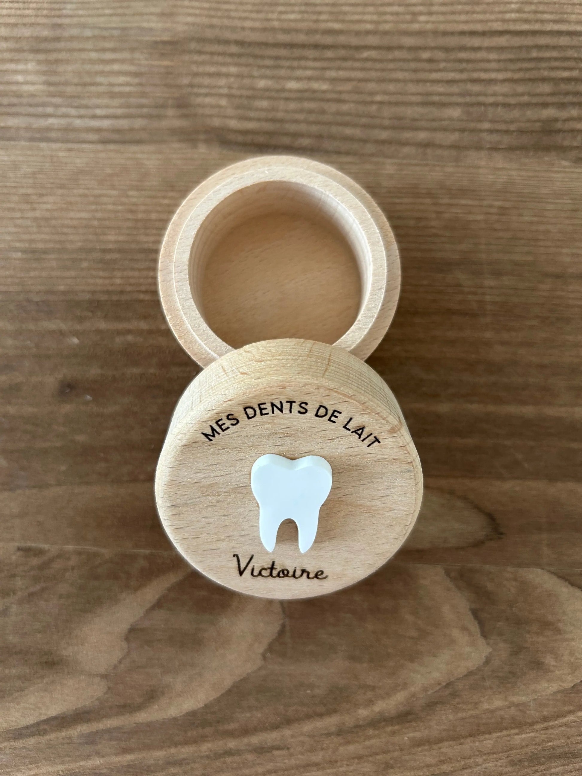 Boîte à Dents de Lait en Bois Personnalisée - Gravure Prénom - Cadeau Naissance Original - Rangement Dents de Bébé Atelier MFK