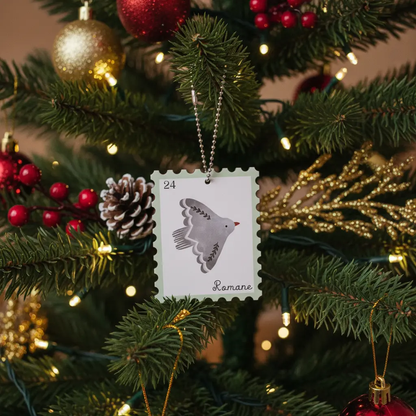 Boule de Noël Personnalisée "Timbre" Atelier MFK