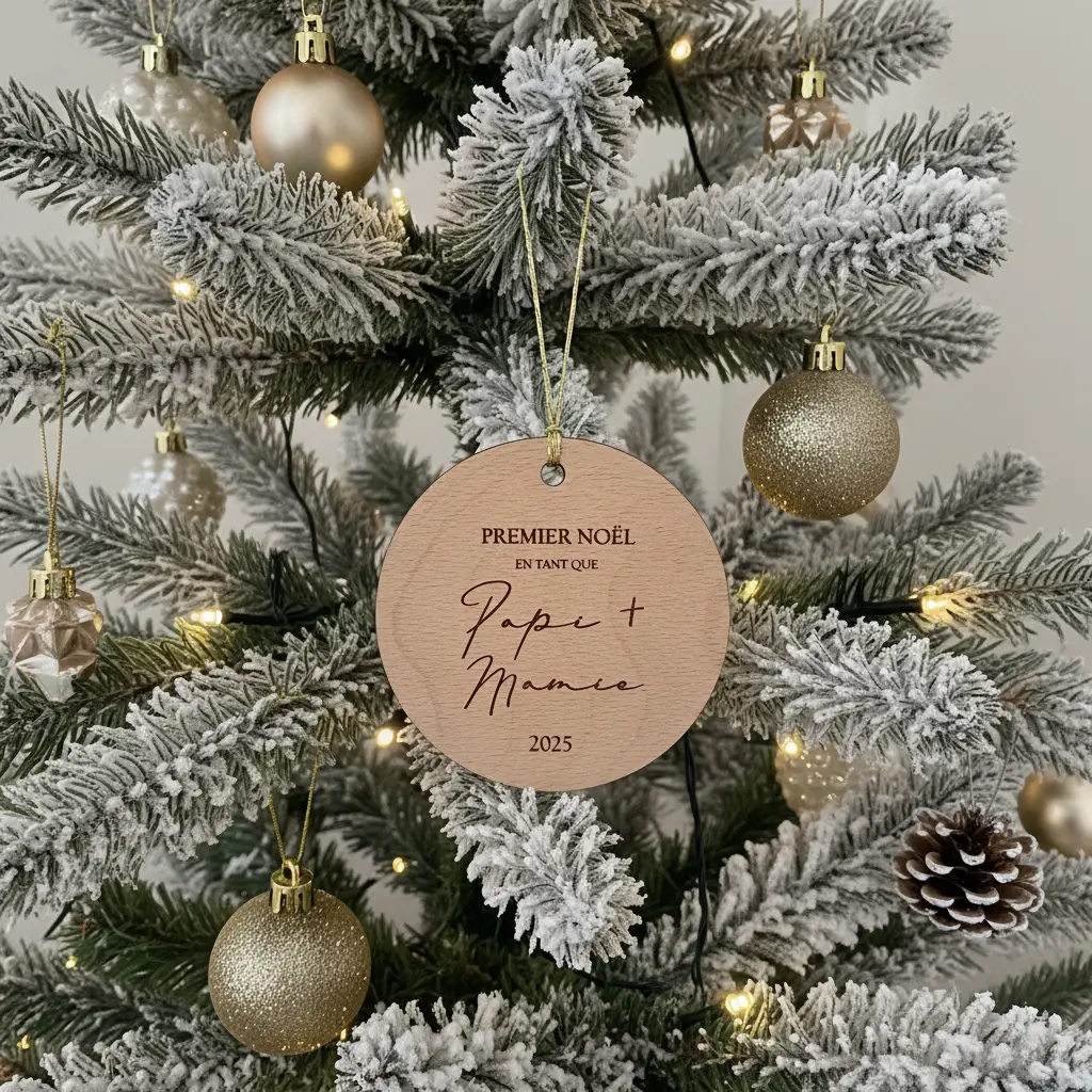 Boule de Noël personnalisée "Papie et Mamie" Atelier MFK