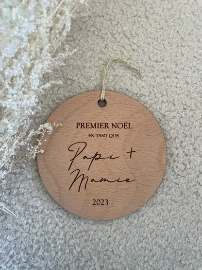 Boule de Noël personnalisée - "Papie et Mamie" Atelier MFK