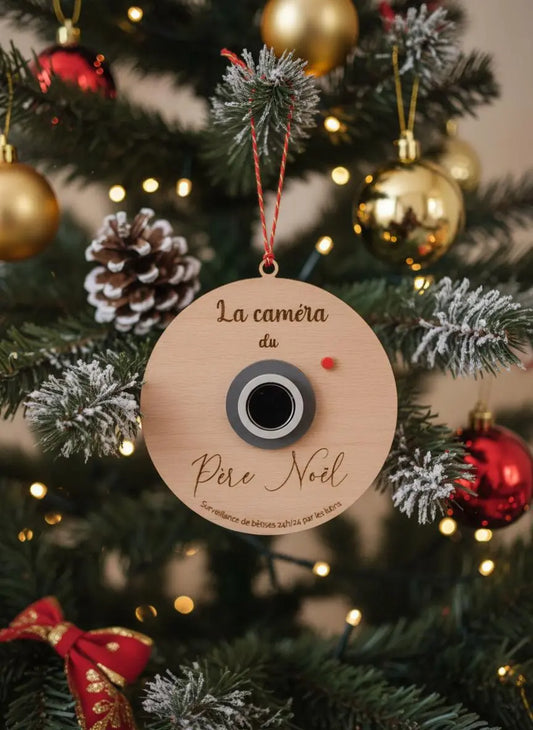 Boule de noël personnalisée "Caméra du Père noël " Atelier MFK