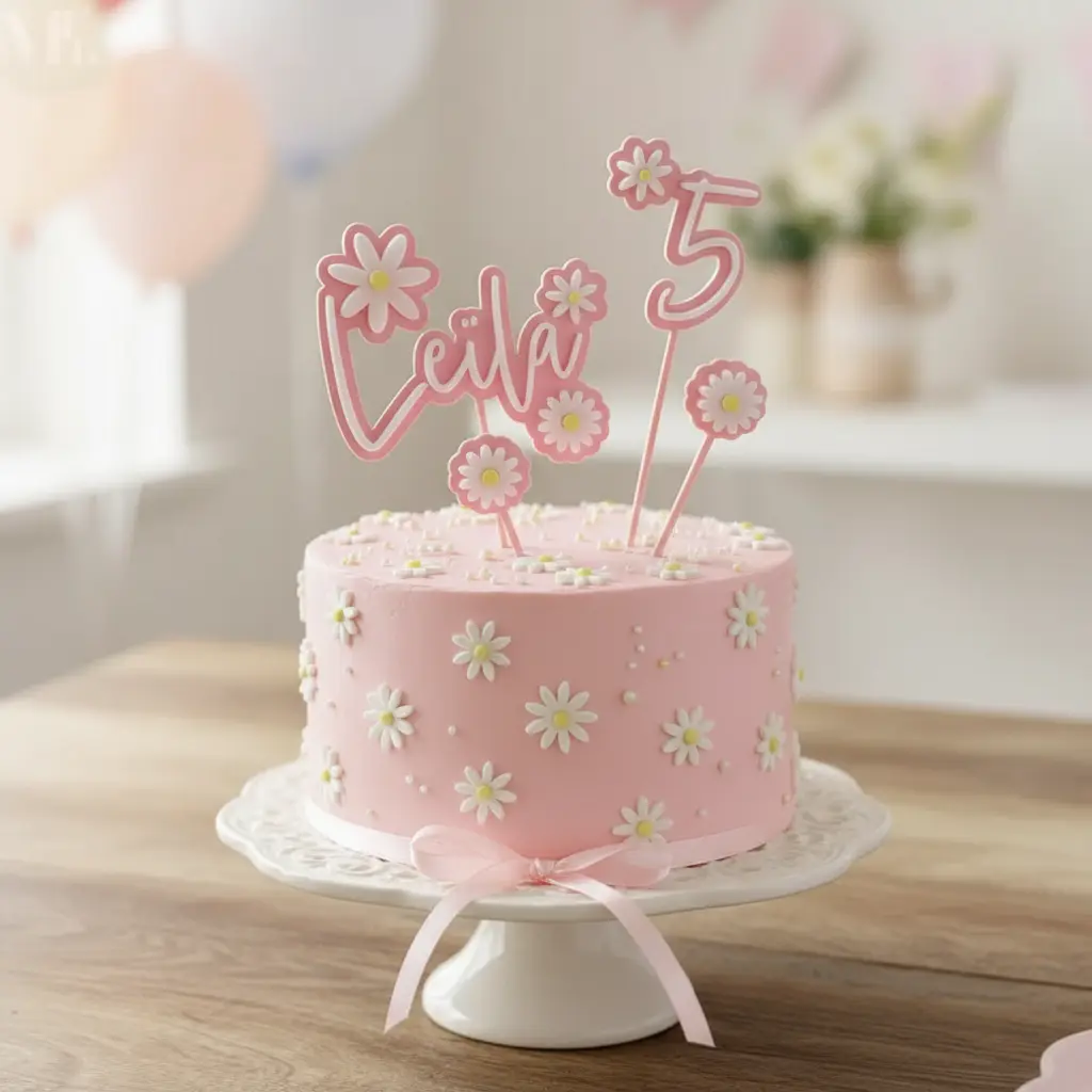 Cake topper fleurs, décoration de gâteaux Atelier MFK