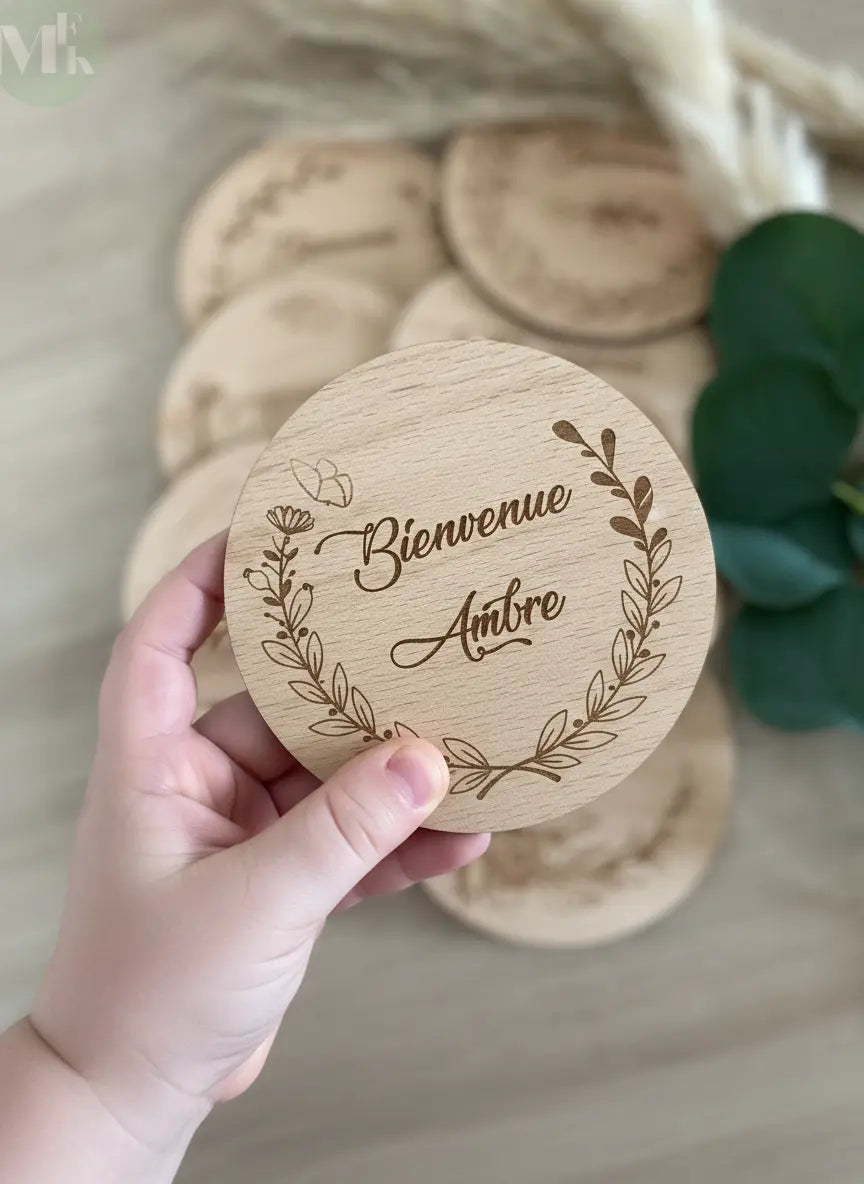 Carte de bienvenue bébé personnalisée | Cadeau de naissance Atelier MFK