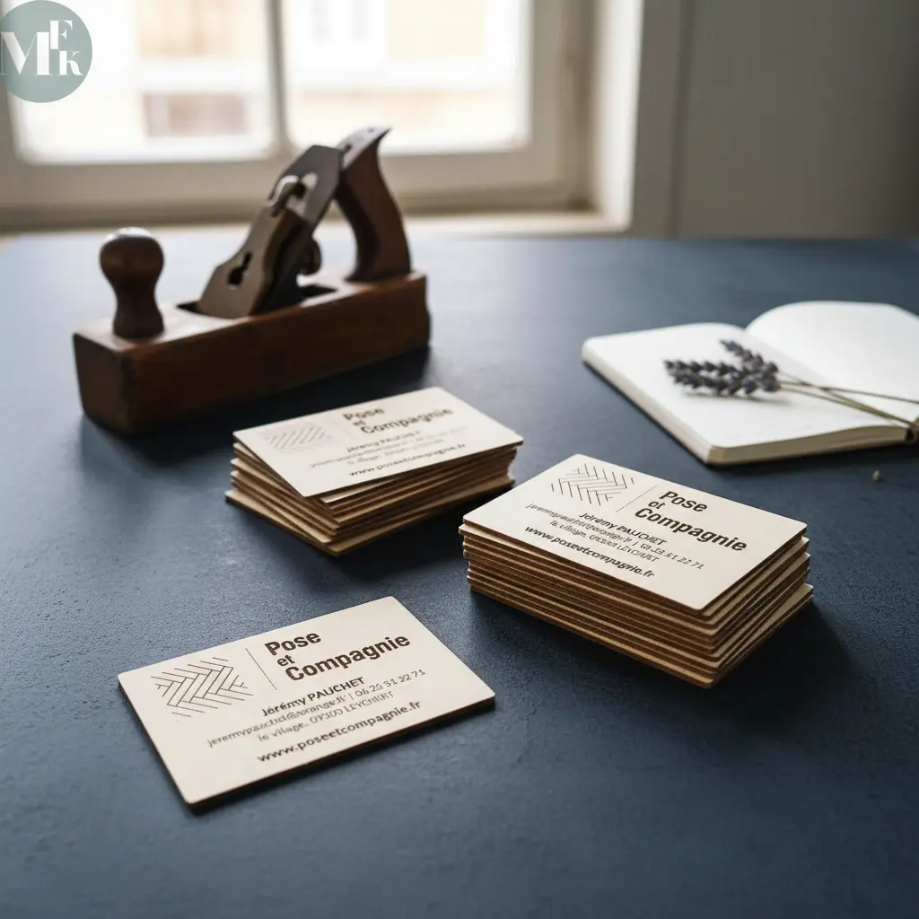 Cartes de visite personnalisée | Cartes de visite en bois | Lot de 25 cartes Atelier MFK