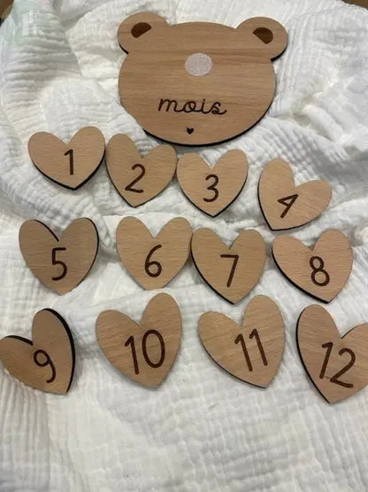 Cartes étapes interchangeables  " LITTLE BEAR " 12 mois Atelier MFK