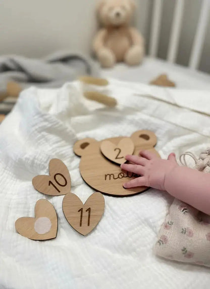 Cartes étapes interchangeables  " LITTLE BEAR " 12 mois Atelier MFK