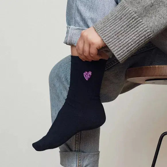 Chaussettes brodées Coeur Mama Les Raffineurs