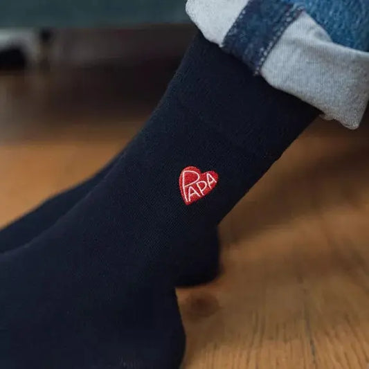 Chaussettes brodées Coeur Papa Les Raffineurs