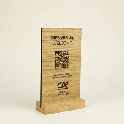 Chevalet Qr code en bois Atelier MFK