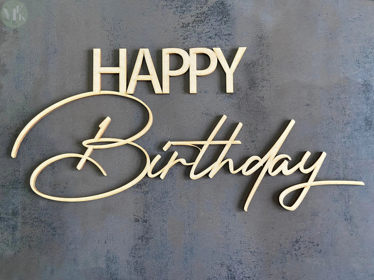 Décoration Happy Birthday en bois