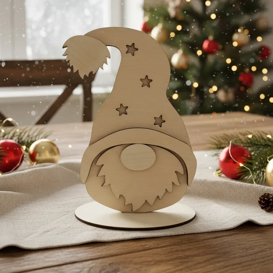 Gnome de noël en bois | Décoration noël bois Atelier MFK