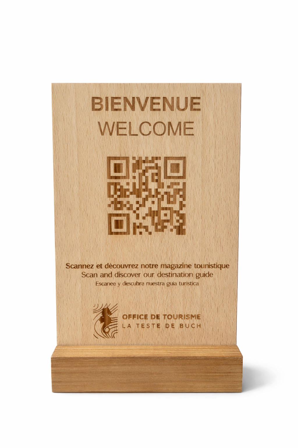 Chevalet Qr code en bois Atelier MFK
