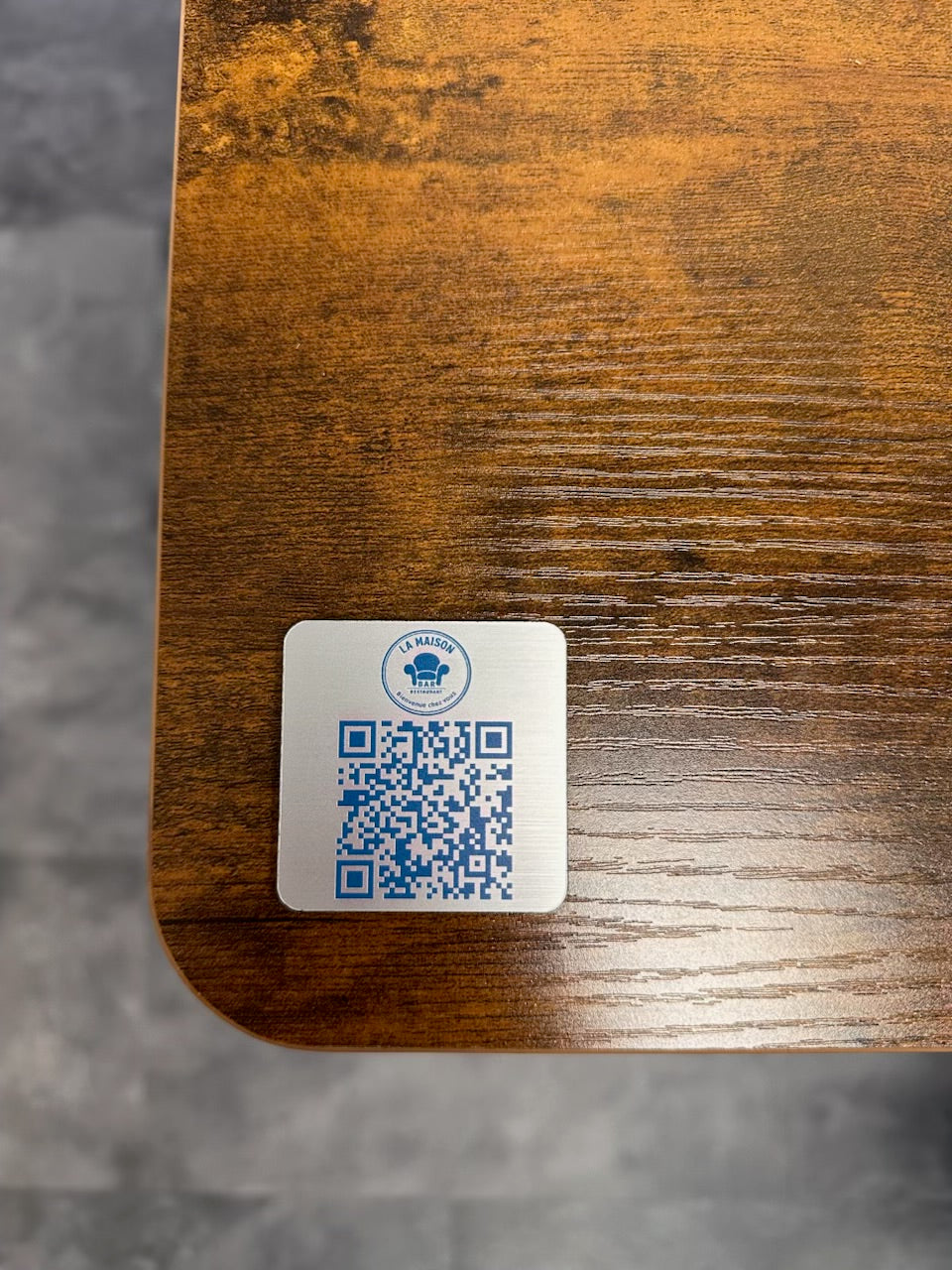 Plaque QR Code pour table Atelier MFK