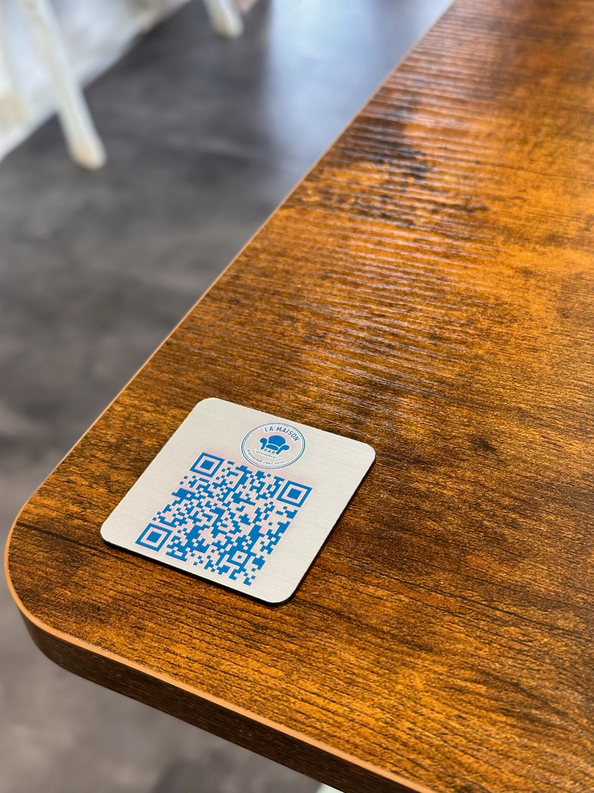 Plaque QR Code pour table Atelier MFK