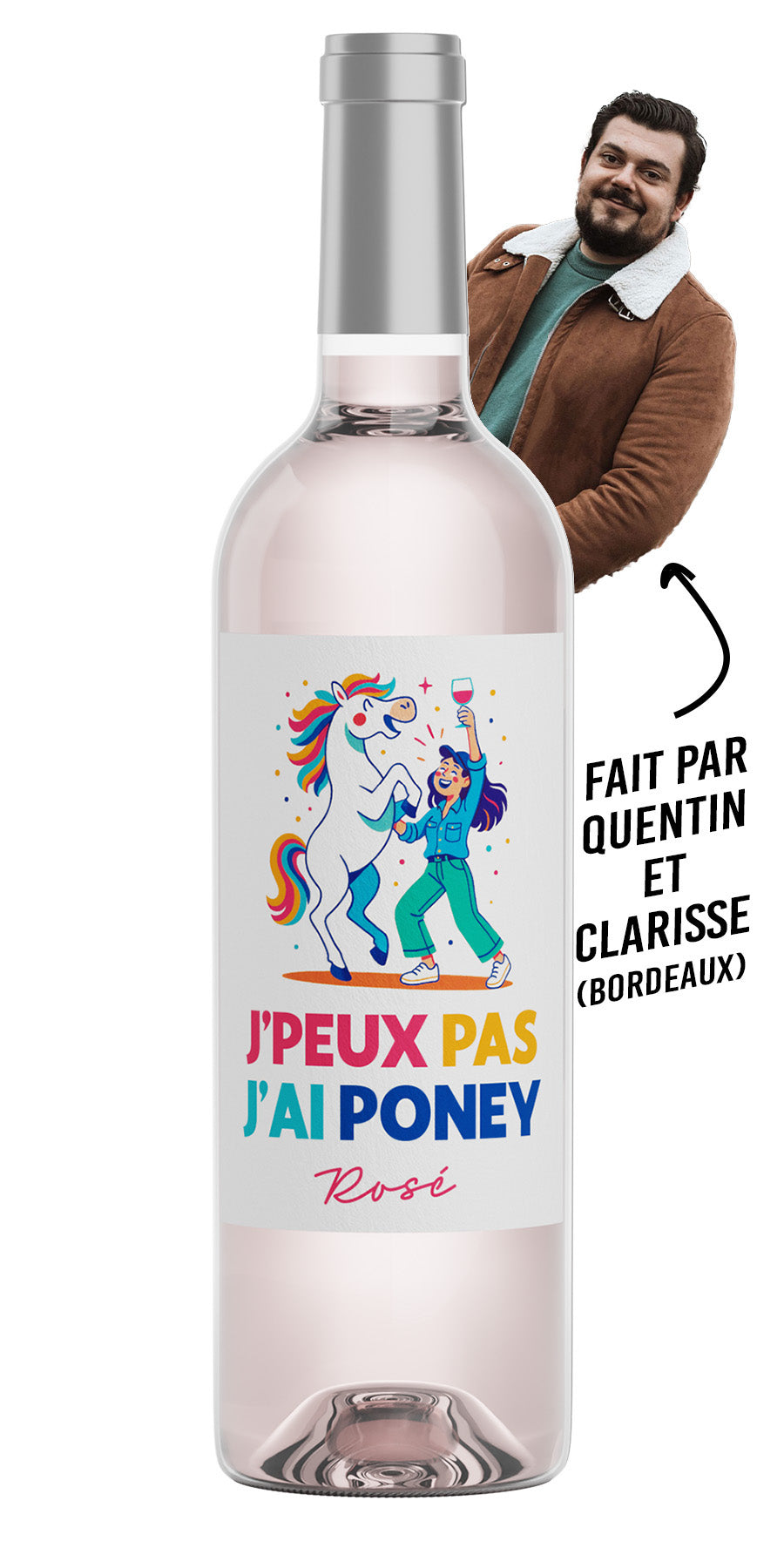 Vin Rosé J'peux pas j'ai Poney - Les Compagnons du Canon - visuel 1