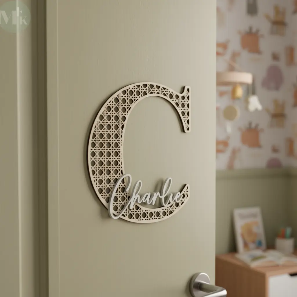 Lettre de porte cannage Atelier MFK