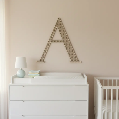 Lettre en cannage personnalisée | Décoration murale lettre Atelier MFK