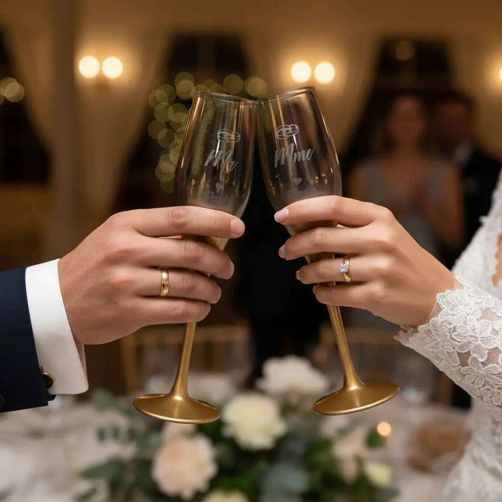 Lot de flûtes à champagne personnalisées Atelier MFK