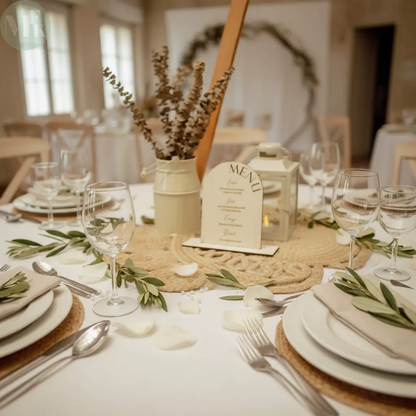 Menu de table mariage personnalisable My French Keyring
