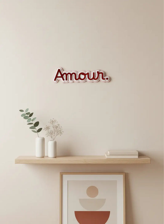 Mot mural "Amour" en bois – Décoration murale romantique et tendance Atelier MFK