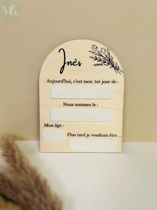 Pancarte rentrée école My French Keyring
