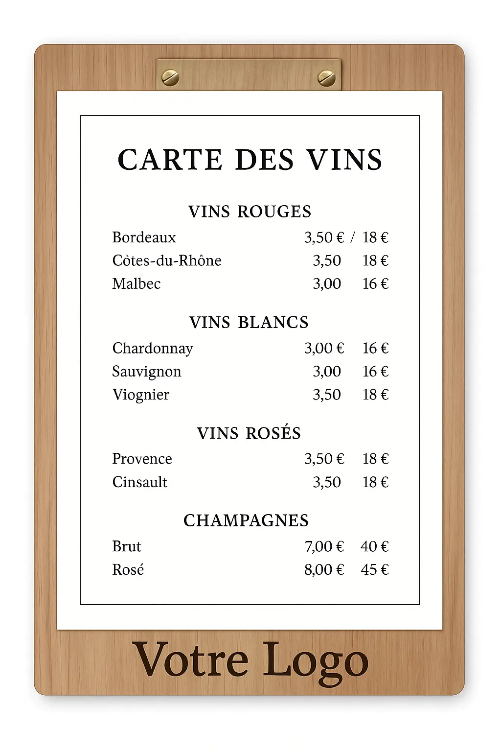 Porte-menu en bois personnalisable Atelier MFK