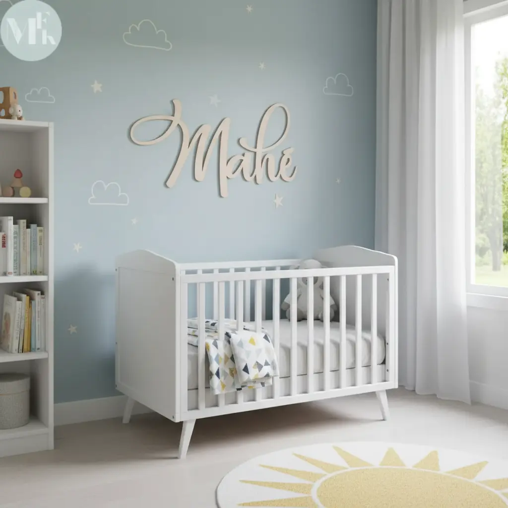 Prénom en bois personnalisé, décoration de chambre My French Keyring