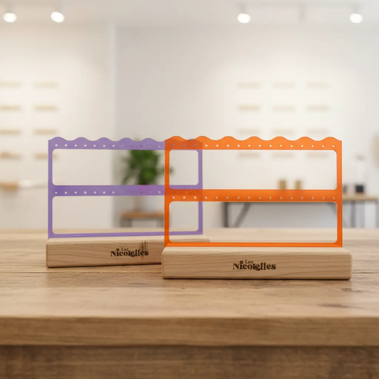 Présentoir Boucles d'Oreilles en Bois & Acrylique | Jusqu'à 16 paires Atelier MFK