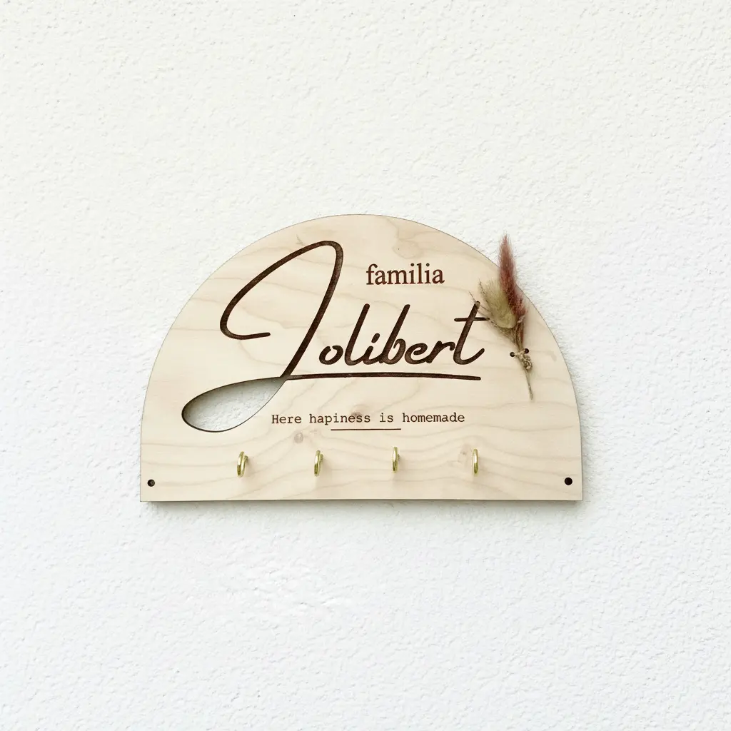 Support de clés murale personnalisable en bois Atelier MFK
