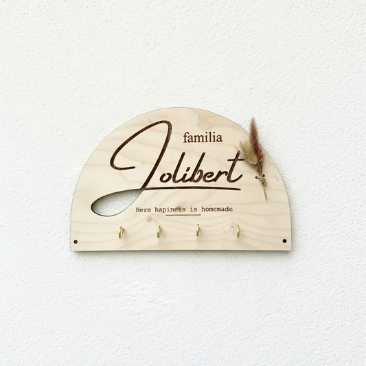 Support de clés murale personnalisable en bois Atelier MFK