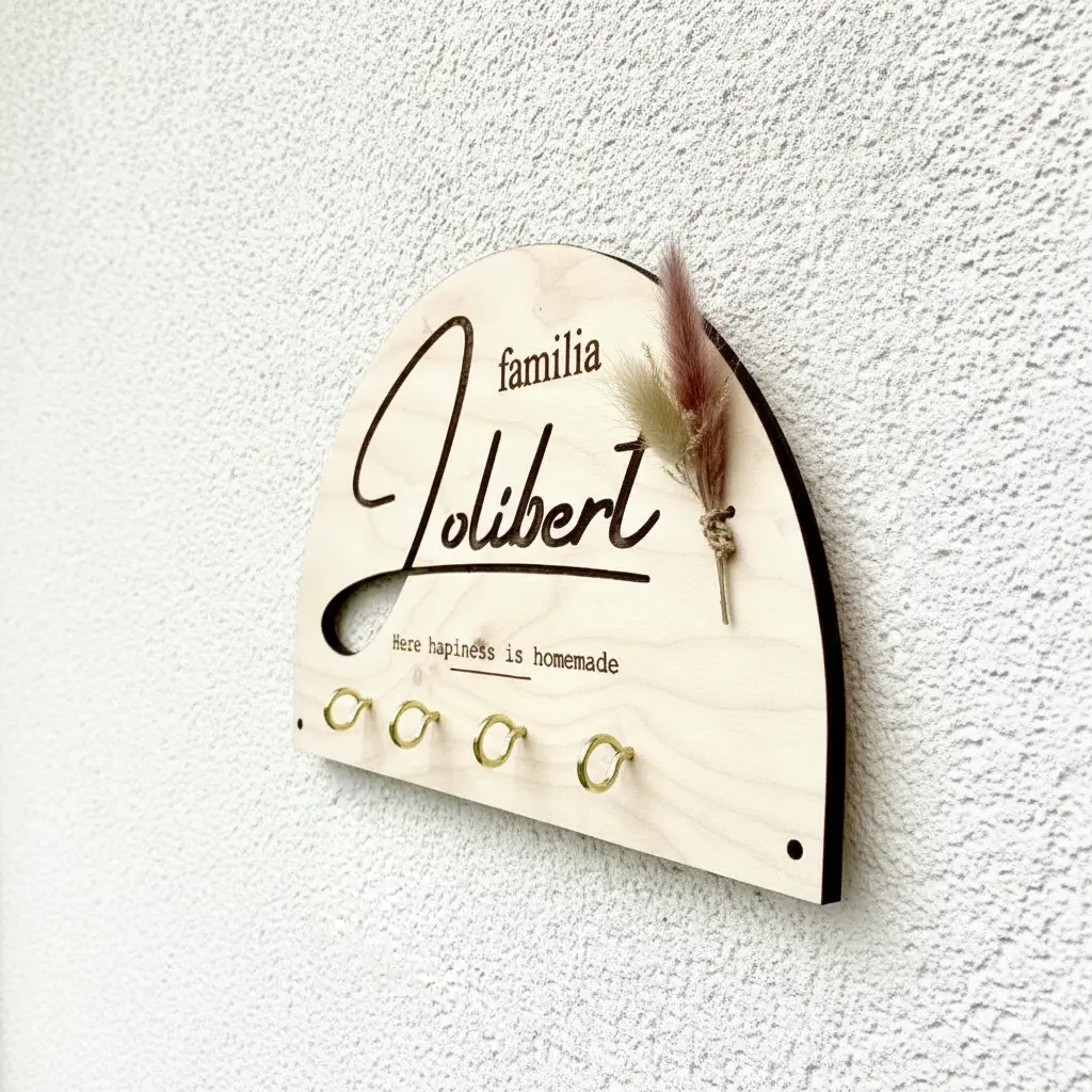 Support de clés murale personnalisable en bois Atelier MFK