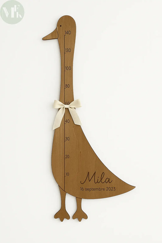 Toise en bois personnalisée "Oie" Atelier MFK