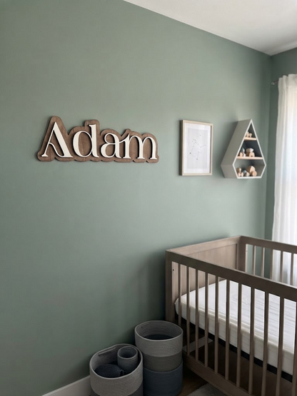 Prénom en bois mural personnalisé – Décoration chambre enfant (30 à 80 cm) Atelier MFK