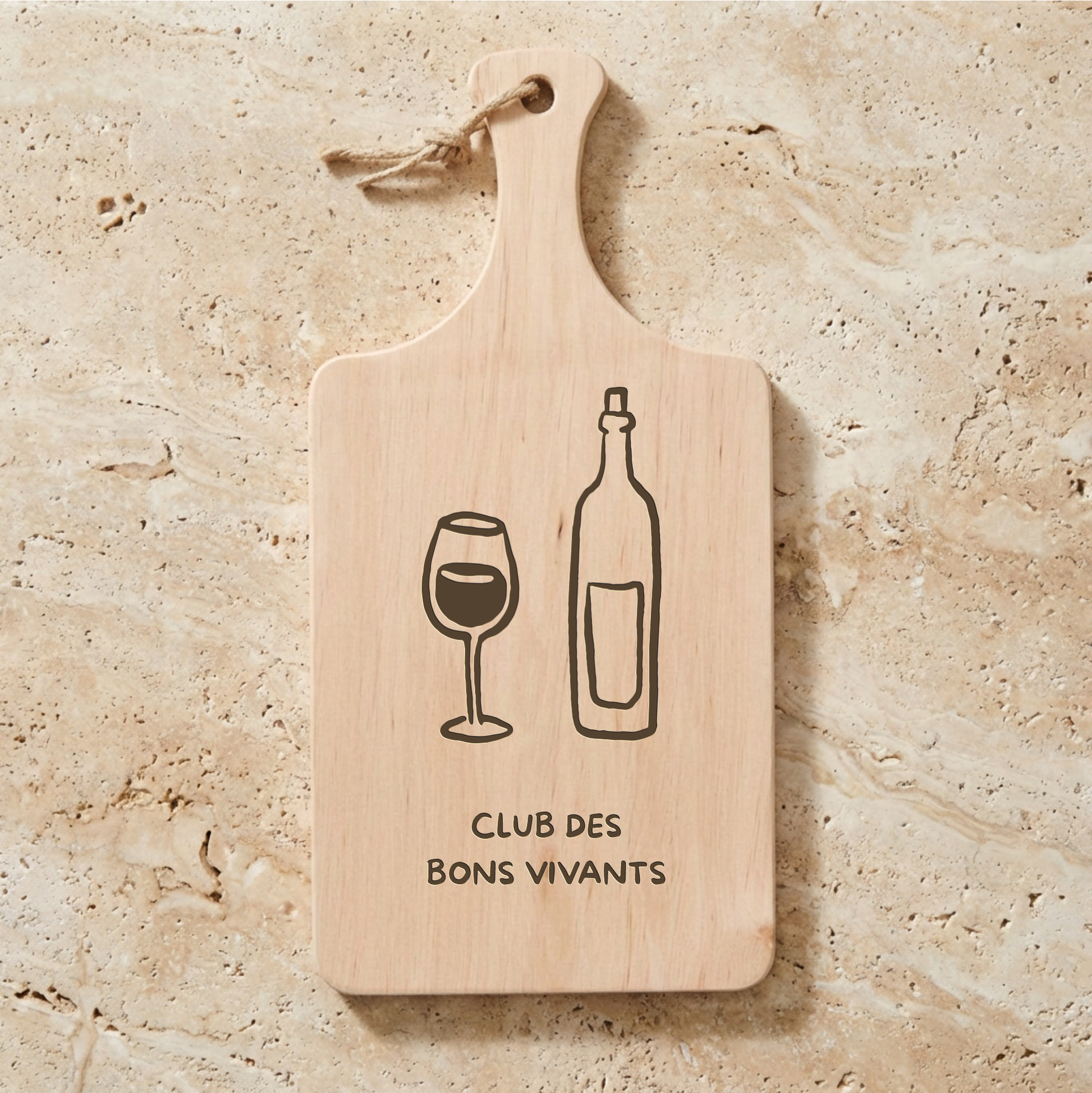 Planche à découper " CLUB DES BONS VIVANTS " Atelier MFK