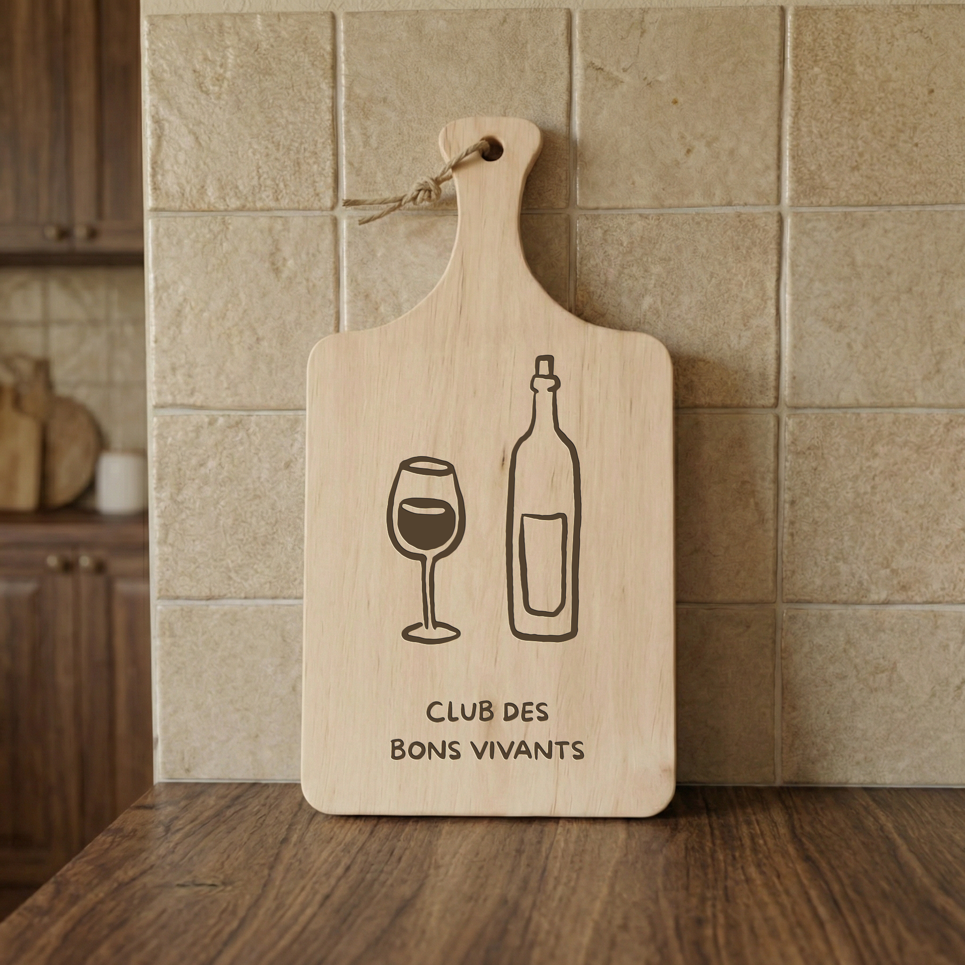 Planche à découper " CLUB DES BONS VIVANTS " Atelier MFK