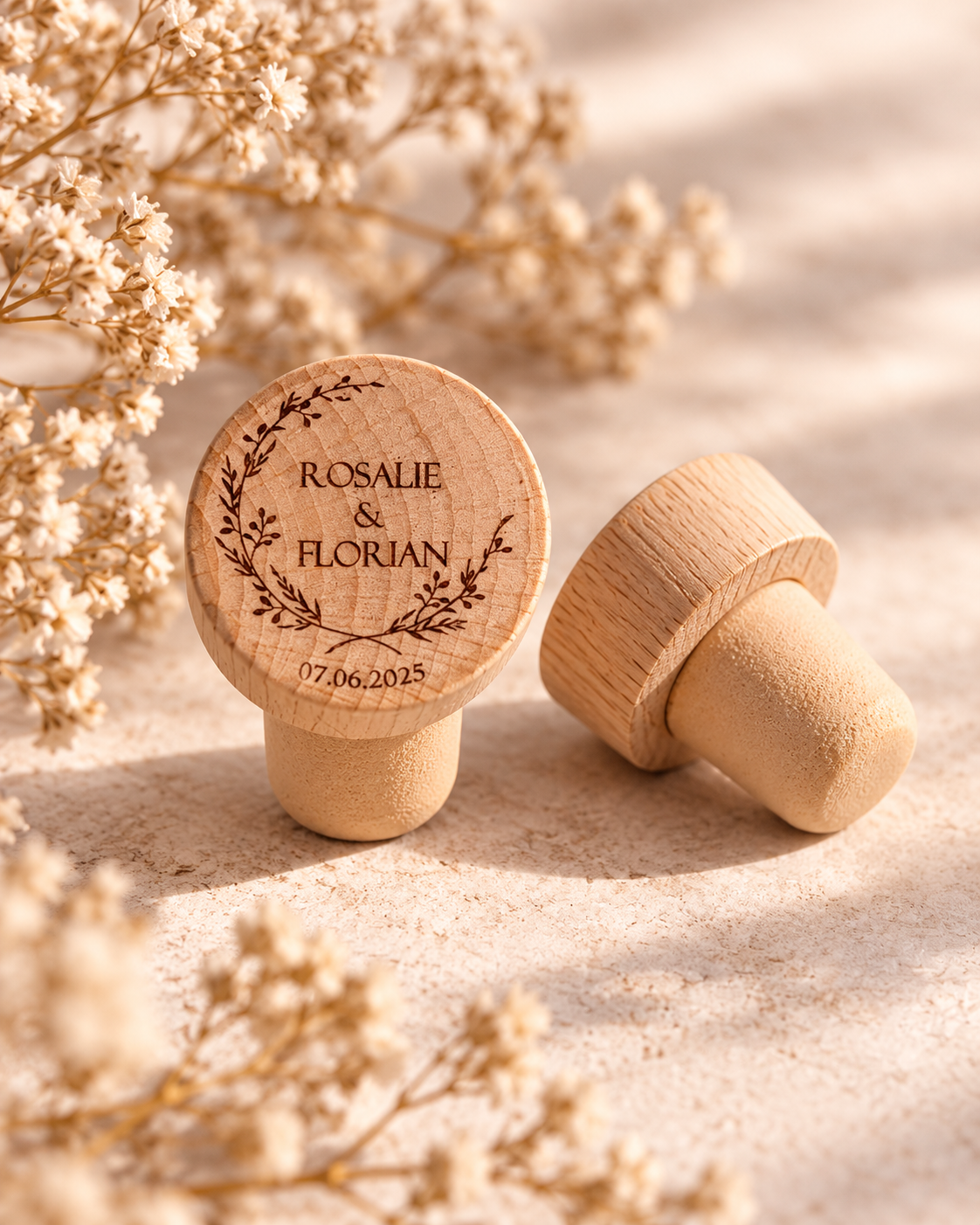 Bouchon de Vin Personnalisé en Bois – Cadeau Invité Mariage Atelier MFK