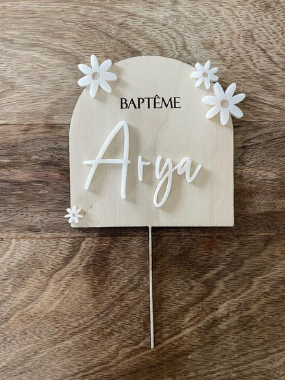 Cake topper personnalisé Anniversaire & Baptême