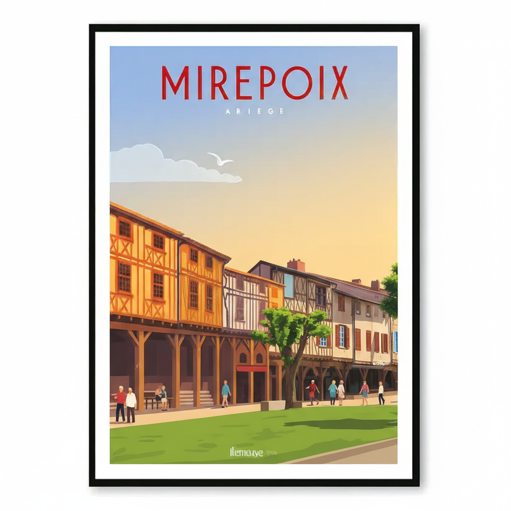 Affiche bois 'Mirepoix'