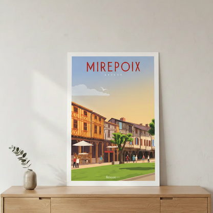 Affiche bois 'Mirepoix'