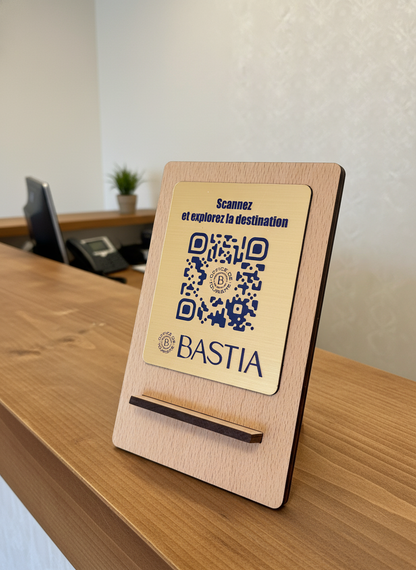 Présentoir Support QR Code en Bois pour Restaurant | Personnalisable Atelier MFK