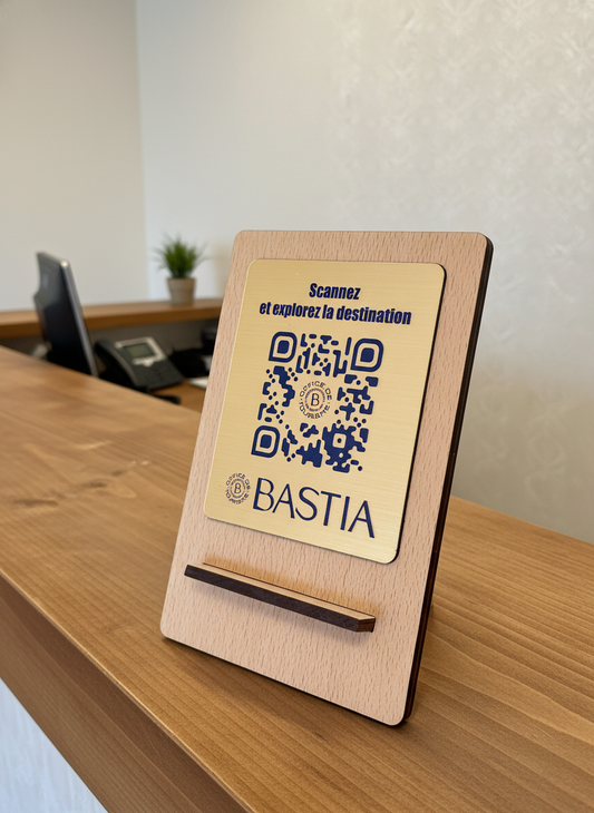 Présentoir Support QR Code en Bois pour Restaurant | Personnalisable Atelier MFK