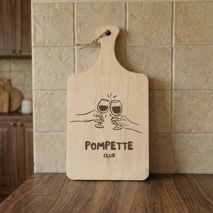 Planche à découper " POMPETTE CLUB " Atelier MFK