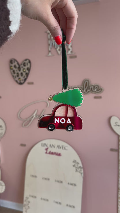 Boule de Noël personnalisée voiturette