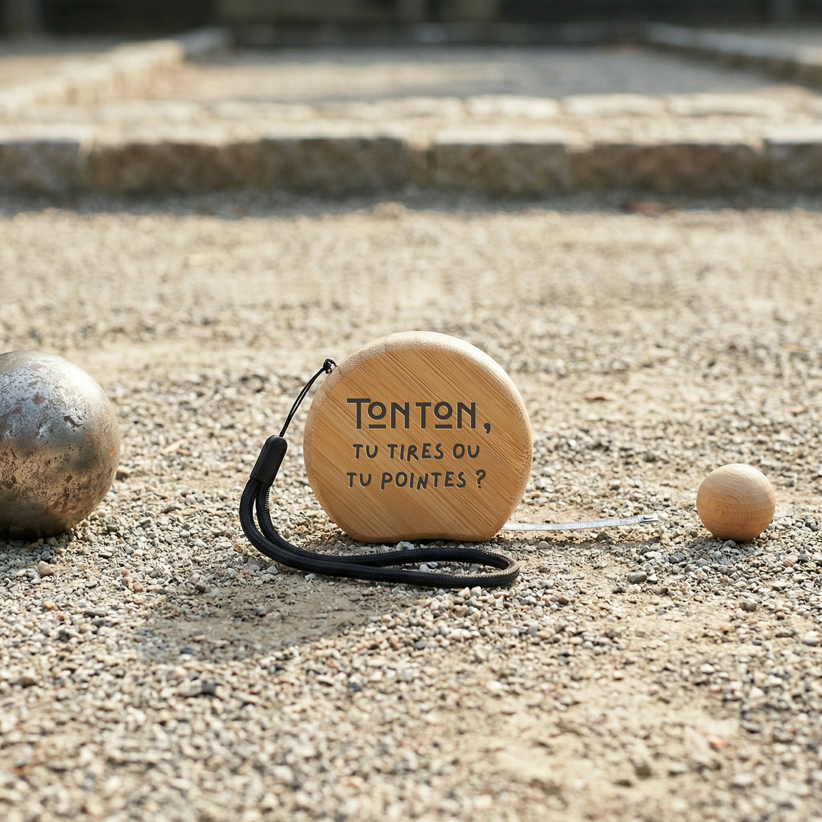 Mètre de pétanque en bois personnalisé Atelier MFK