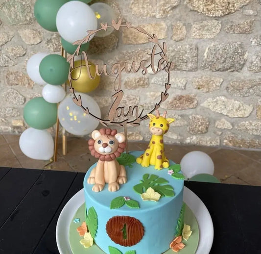 Cake topper personnalisé en bois Atelier MFK