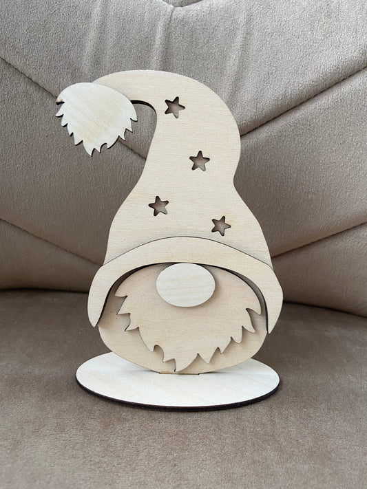 Gnome de noël en bois, décoration noël bois